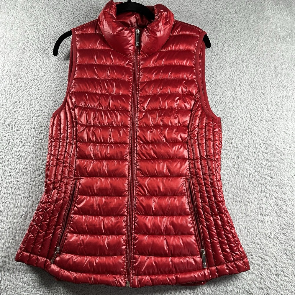 Tommy Hilfiger Puffer Vest Bubble Red Womens Small Packable Lightweight